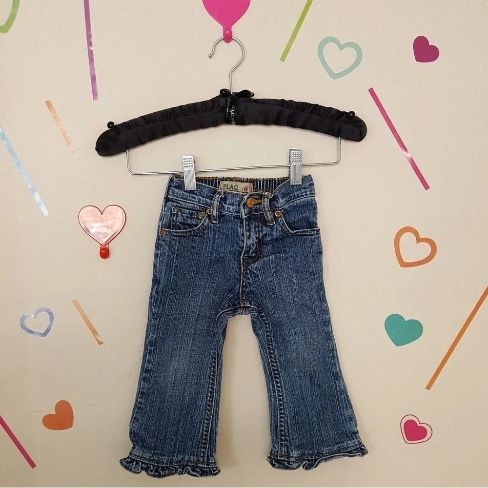 The Children's Place Y2K Jeans Girl's‎ Denim Ruffle Hem Blue